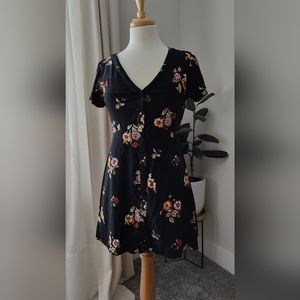 Abercrombie black floral dress